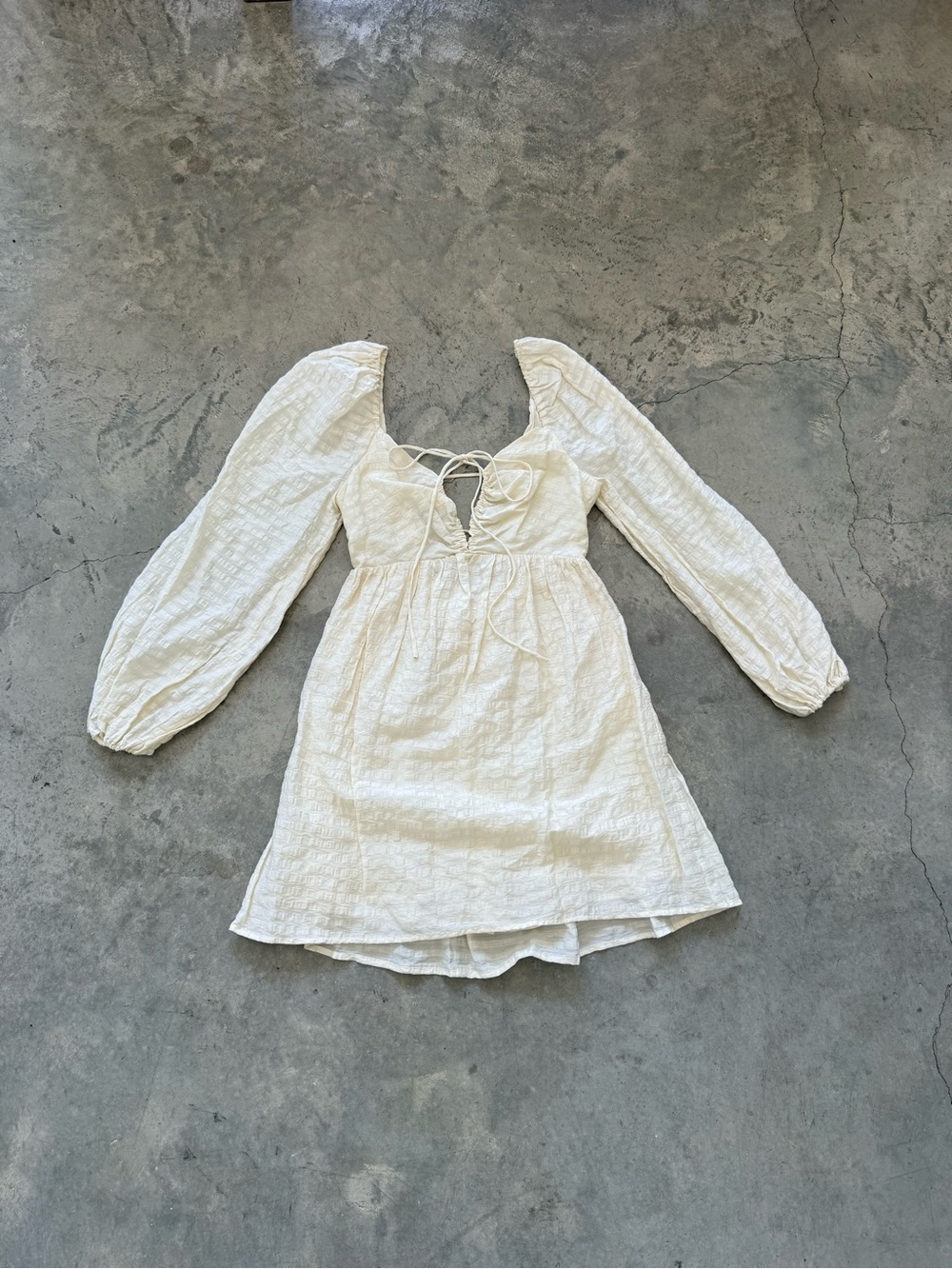 Free People Ivory Long Sleeve Mini Dress